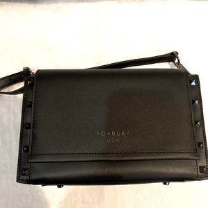 New black gunmetal studded crossbody bag